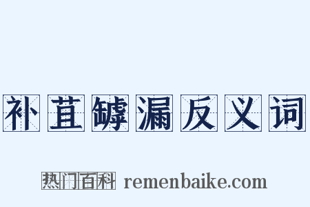 补苴罅漏反义词是什么意思的图片